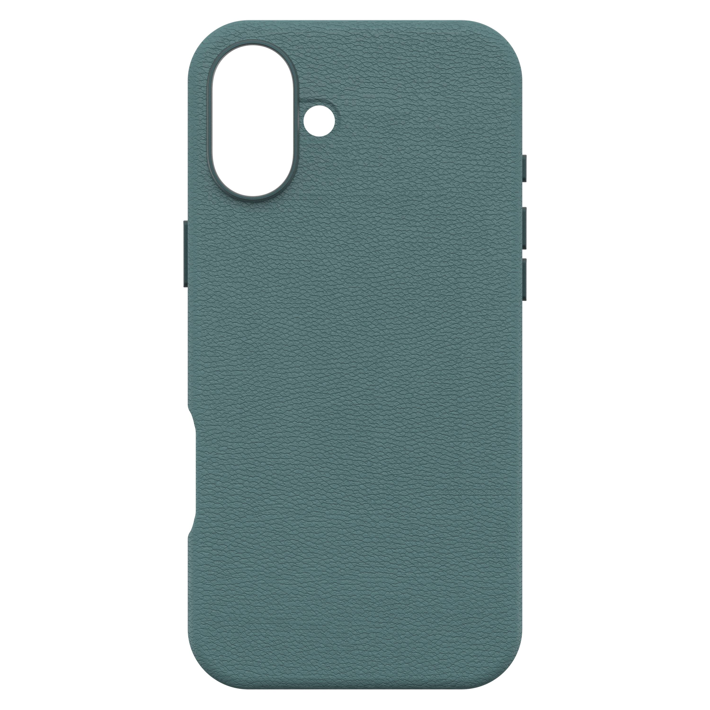 Angle. OtterBox - Symmetry Cactus Leather Series Hard Shell for MagSafe for Apple iPhone 16 Plus - Juniper Sprig.