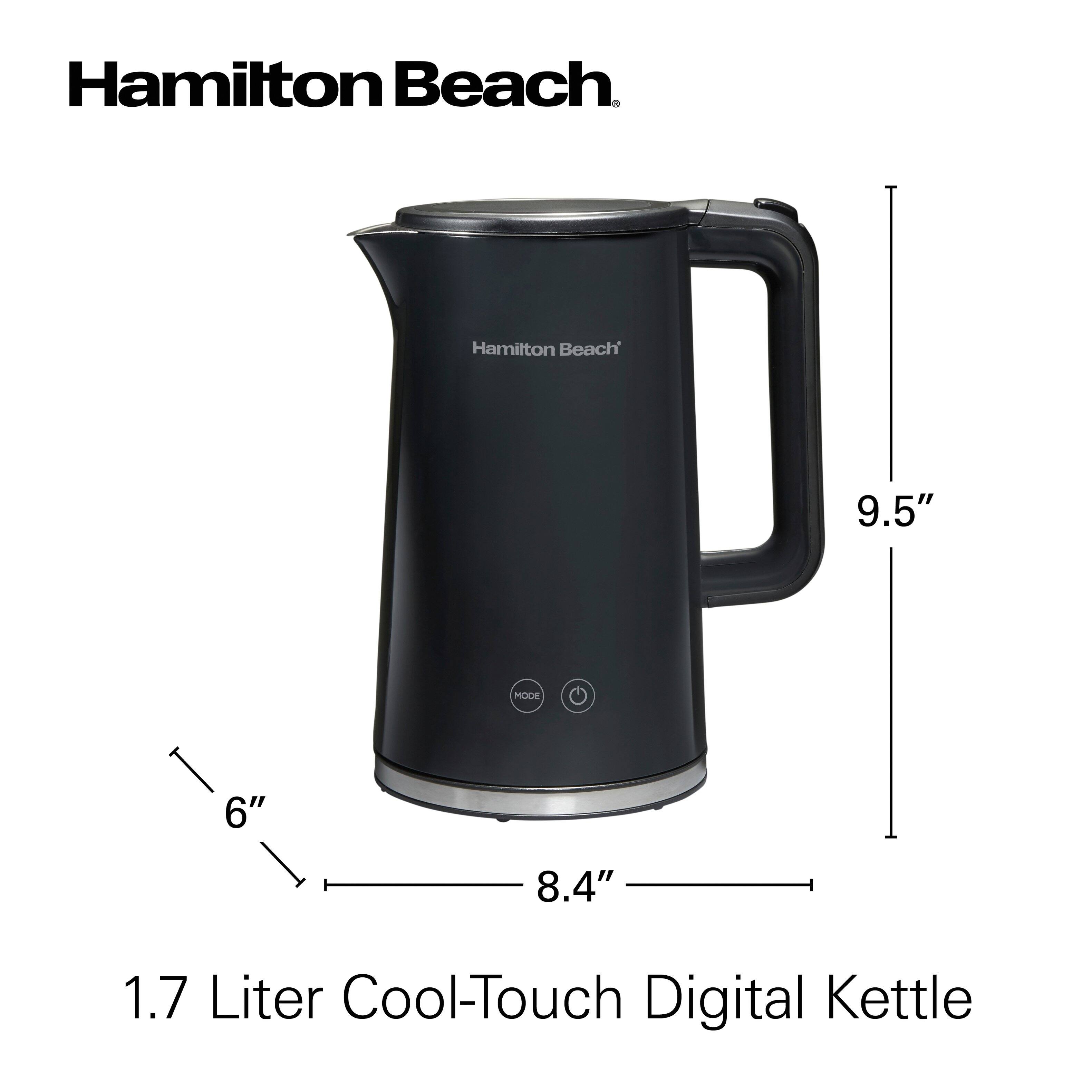 Hamilton Beach

1.7 Liter Cool-Touch Digital Kettle

9.5"  
8.4"  
6"  
3.4"