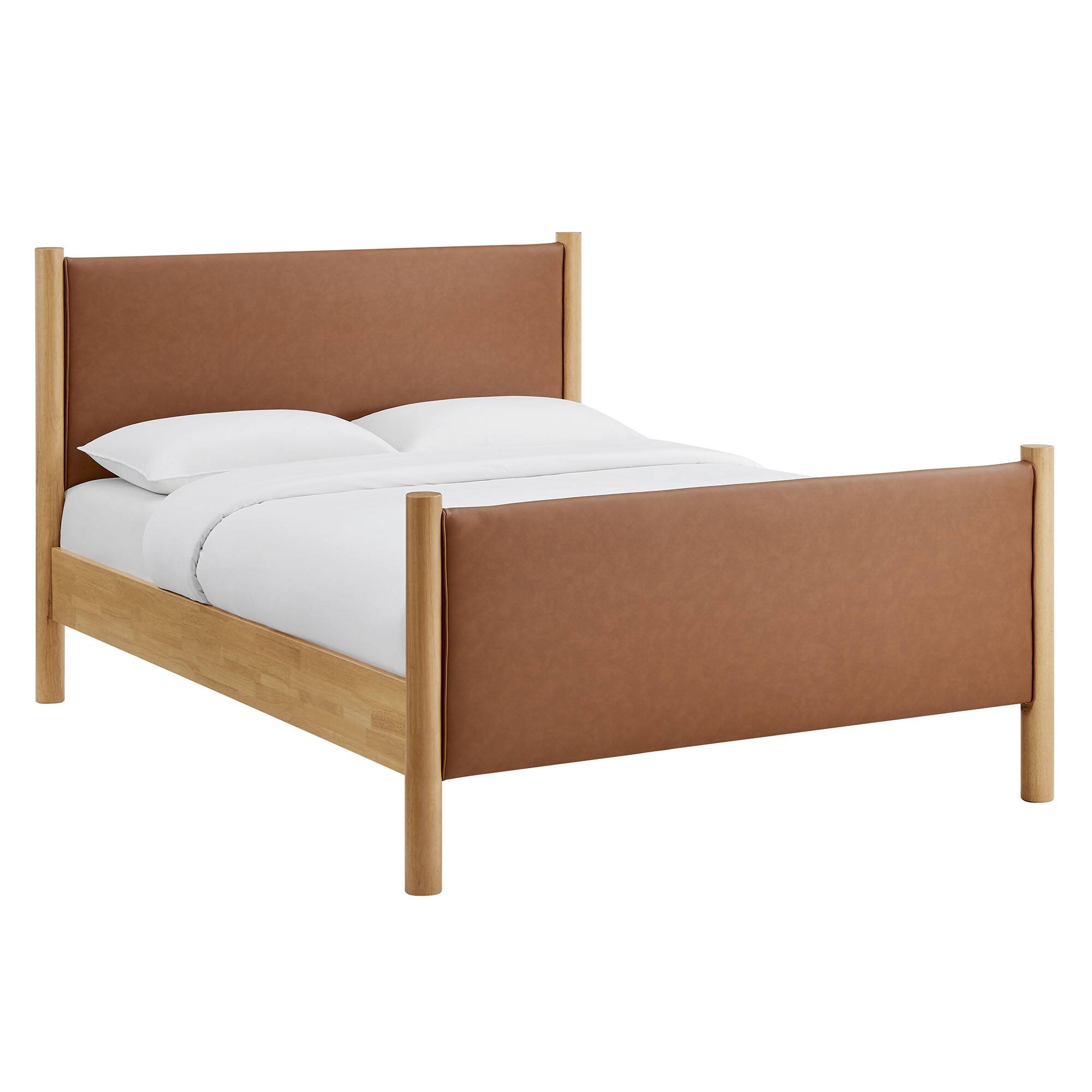Angle. Modway - Alva Queen Wood Canopy Platform Bed - Brown.