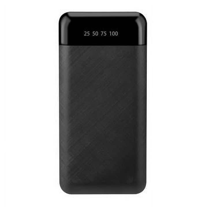 Entronix - 3-in-1 Power Bank - 20000mAh with Built-in Charging Cables for iPhone and Android - Black