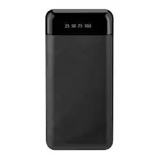 Front. Entronix - Entronix 3-in-1 Power Bank - 20000mAh with Built-in Charging Cables for iPhone and Android - Black.
