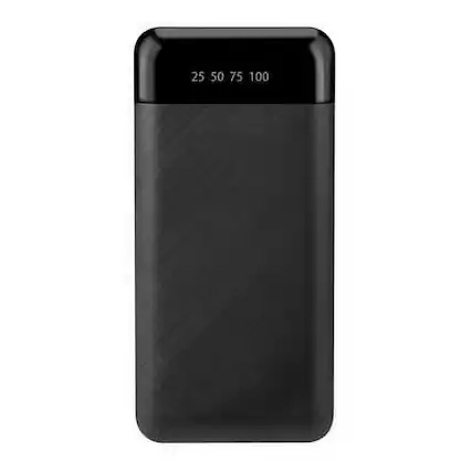 Front. Entronix - Entronix 3-in-1 Power Bank - 20000mAh with Built-in Charging Cables for iPhone and Android - Black.