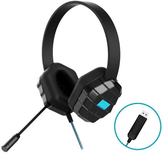 Front. Gumdrop - Gumdrop DropTech USB B2 Headset - Black - Stereo - USB - Wired - Over-the-head - Binaural - Circumaural - 6 ft Cable - Unknown.