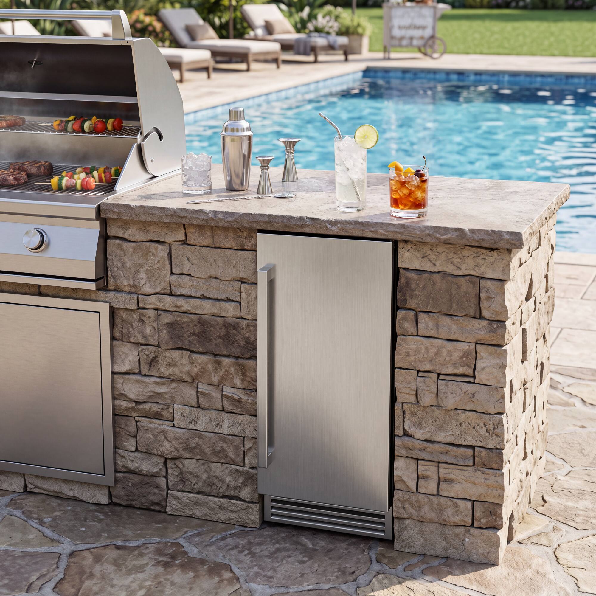 Alt View 10. Ca'Lefort - 15 Inch Panel Ready Nugget Ice Maker, Built-In, 33 Lbs, Under Counter Ice Machine, Reversible Door - Stainless Steel.