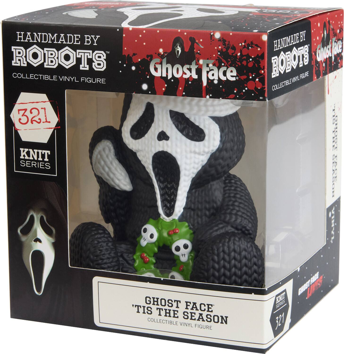 HANDMADE BY ROBOTS  
COLLECTIBLE VINYL FIGURE  

321  
KNIT SERIES  

Ghost Face  
'TIS THE SEASON  
COLLECTIBLE VINYL FIGURE  

HANDMADE BY ROBOTS  
COLLECTIBLE VINYL FIGURE  

Ghost Face