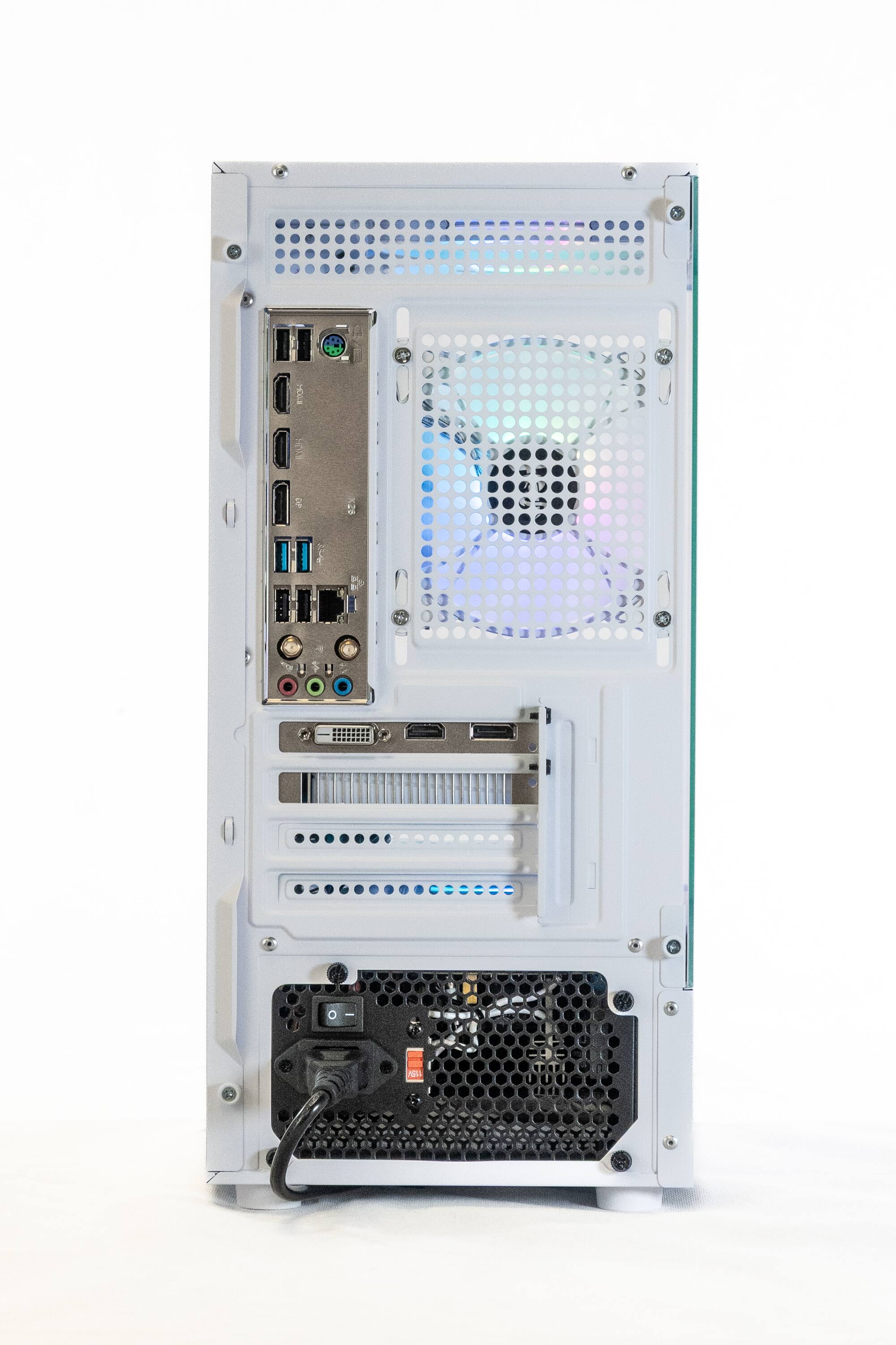 Back. ViprTech - ViprTech Stryker Gaming PC - AMD Ryzen 7 (4.1GHz), AMD RX 580 8GB, 16GB DDR4, 1TB SSD, Desktop Computer Prebuilt, White - White.