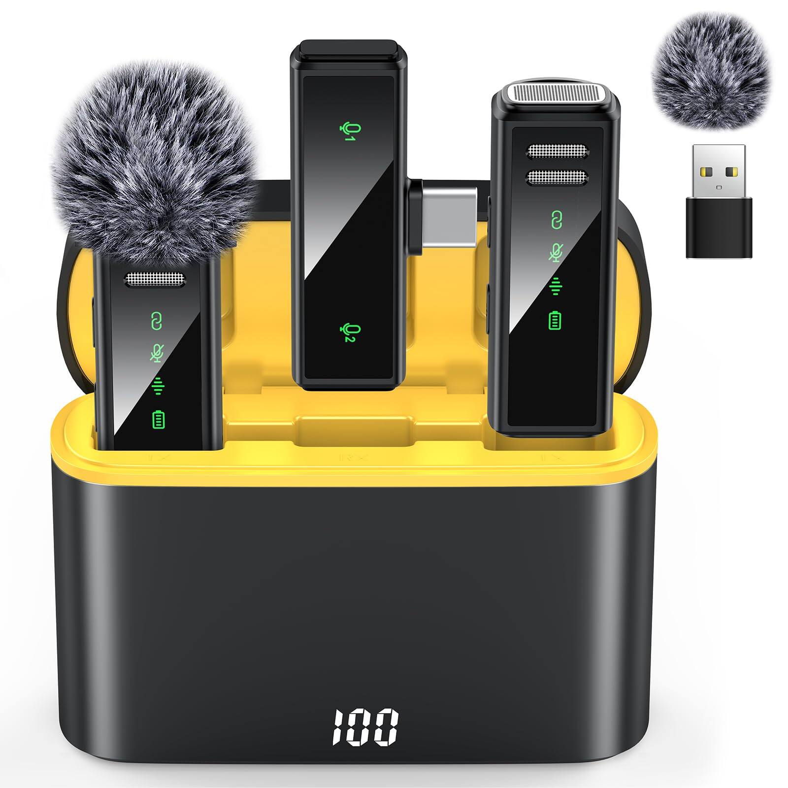 Front. METALTON - Lavalier Microphone For 15 Android Pc Laptop C Mini With Noise Cancellation Video Recording Vlog - USB C+Charging Case.