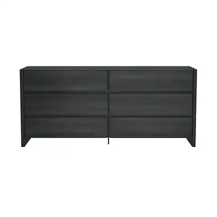 Front. Manhattan Comfort - Linda Modern 72" Dresser - Charcoal Gray.