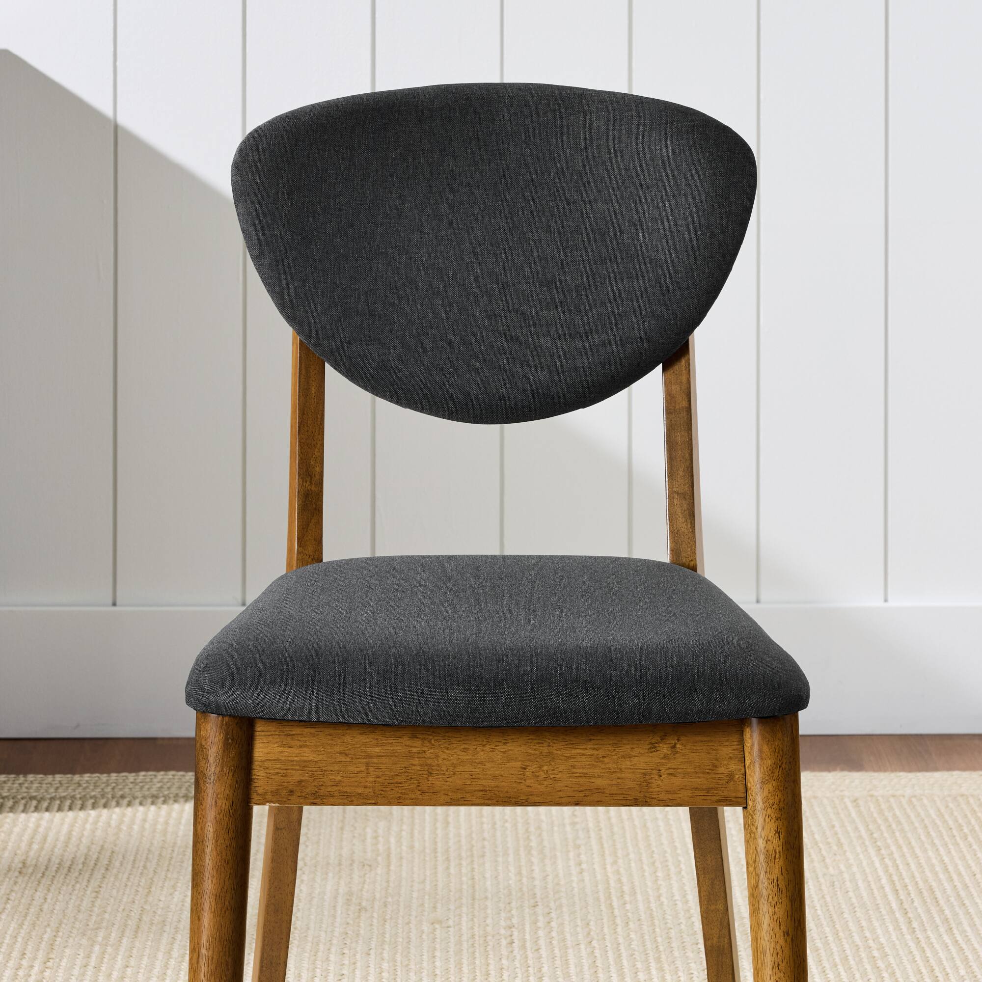 Alt View 3. Best Choice Products - Best Choice Products Set of 4 Wooden Dining Chairs, Wood Modern Farmhouse Upholstered Chairs - Walnut/Charcoal - Walnut/Charcoal.