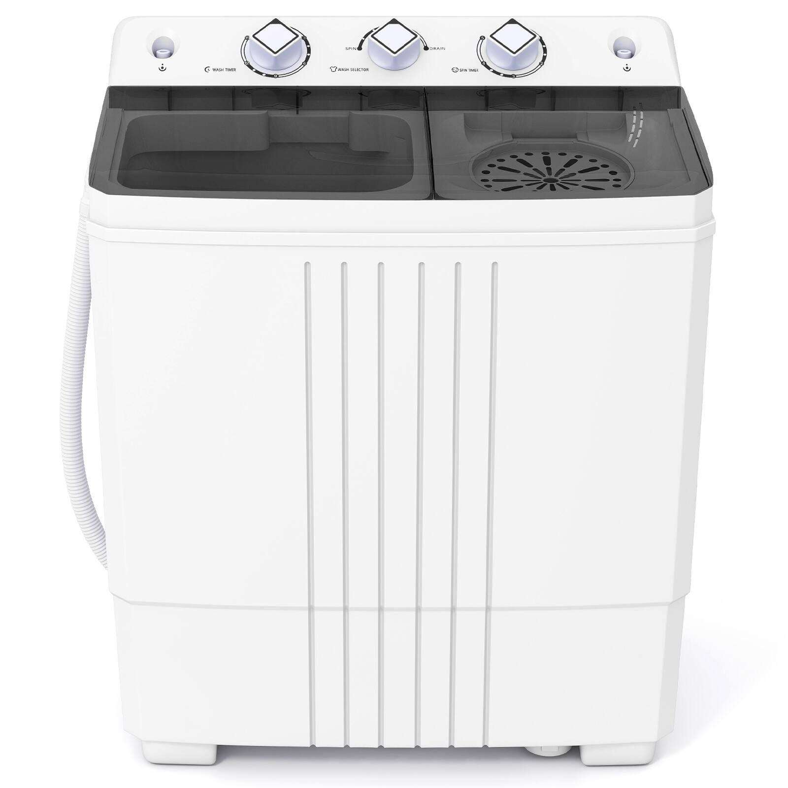 Alt View 9. Gymax - Gymax Portable Washing Machine 20 lbs Twin Tub Laundry Washer 12 lbs Washer - Black.