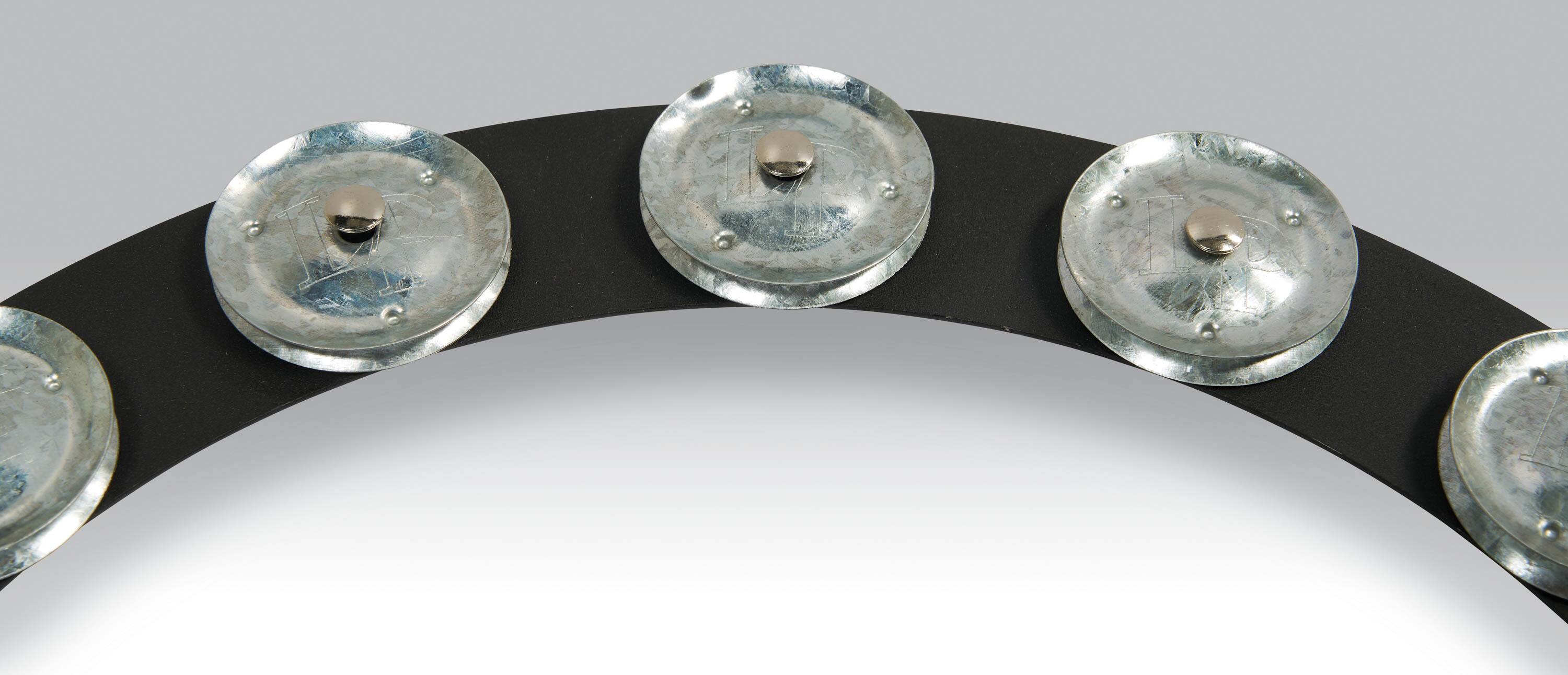 Left. Latin Percussion - Tambo-Ring Black w/Steel Jingle, 14".