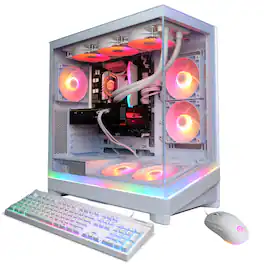 CyberPowerPC - Gaming Desktop - Intel Core Ultra 7 270K Plus - NVIDIA GeForce RTX 5060 Ti 16GB - 32GB DDR5 - 2TB PCIe 4.0 SSD - White