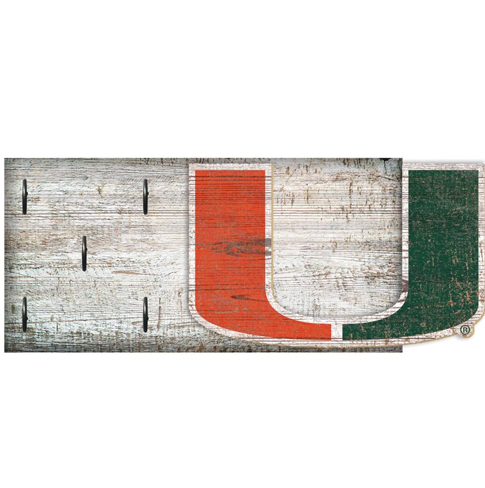 Miami Hurricanes 6" x 12" Mounted Key Holder
