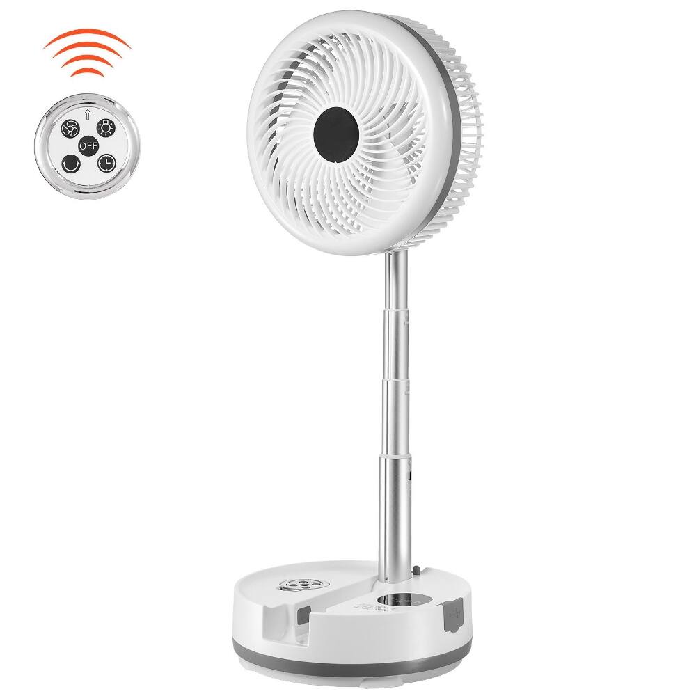 Angle. Loheer - Loheer 10 Inch Portable Foldable Rechargeable Oscillating Fan, 9 Speed Battery Operated Quiet Desk Pedestal Fan Remote.