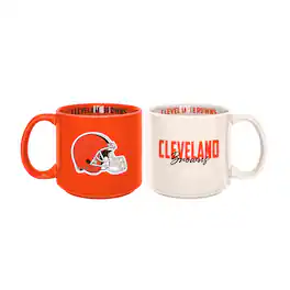 Logo Brands - Cleveland Browns 2-Pack 15oz. Stackable Mug Set - Multicolor