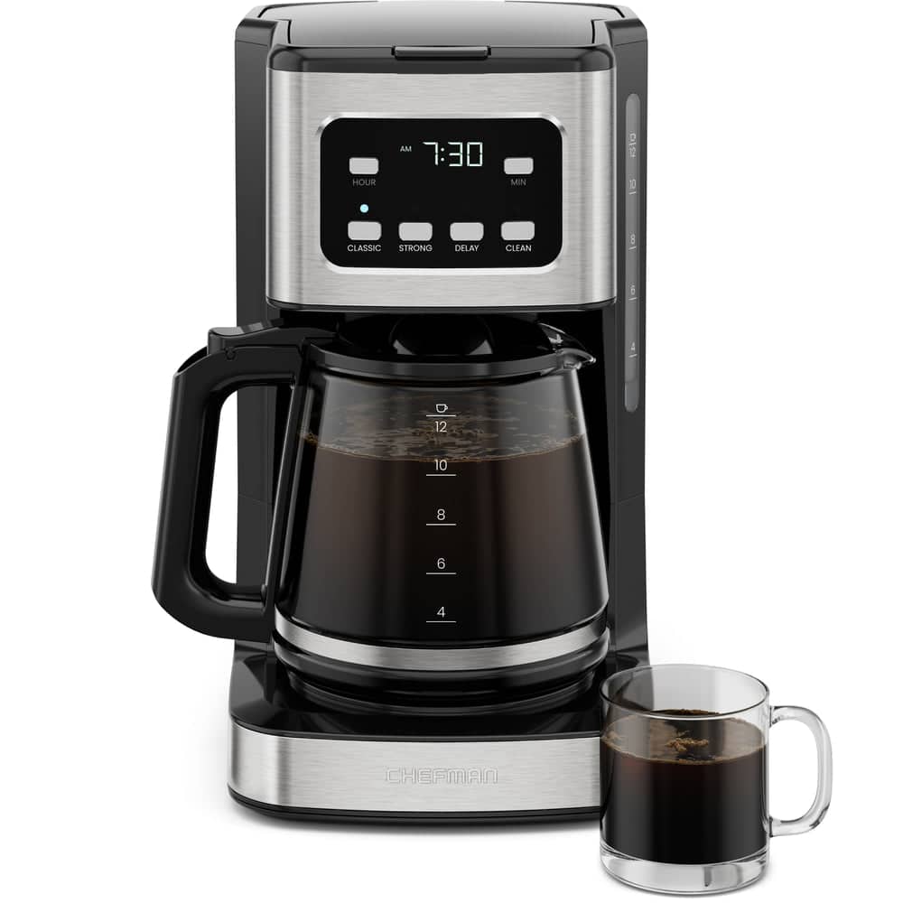 Chefman - 12-Cup Programmable Coffee Maker, Digital Coffee Pot w/Auto-Brew Function and Keep Warm, Strong Brew Setting - Stainless Steel price history on PriceWatchPro