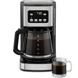 Chefman - 12-Cup Programmable Coffee Maker, Digital Coffee Pot w/Auto-Brew Function and Keep Warm, Strong Brew Setting - Stainless Steel