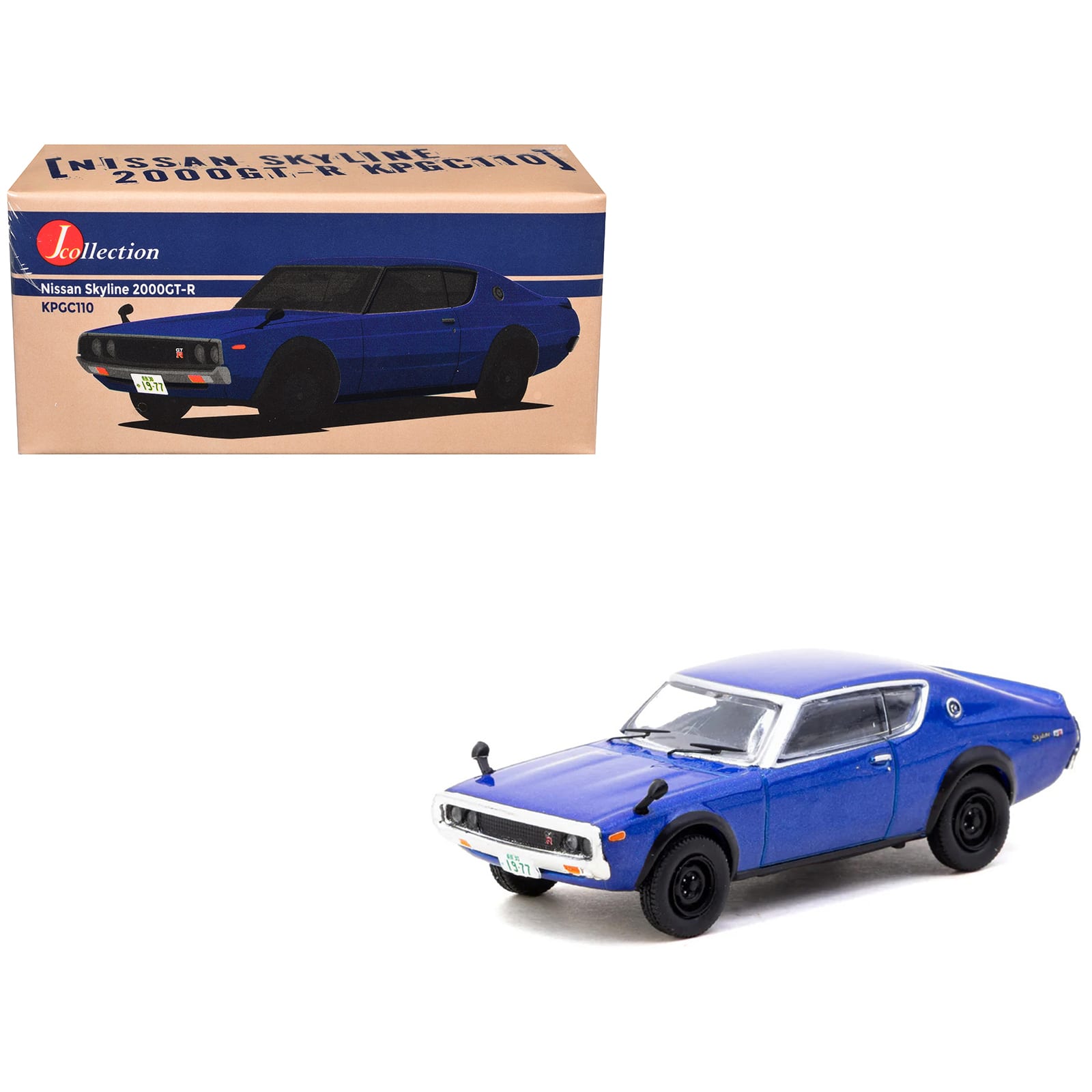 "Nissan Skyline 2000GT-R KPGC110 RHD (Right Hand Drive) Blue Metallic ""J Collection"" Series 1/64 Model by Tarmac Works" price history on PriceWatchPro