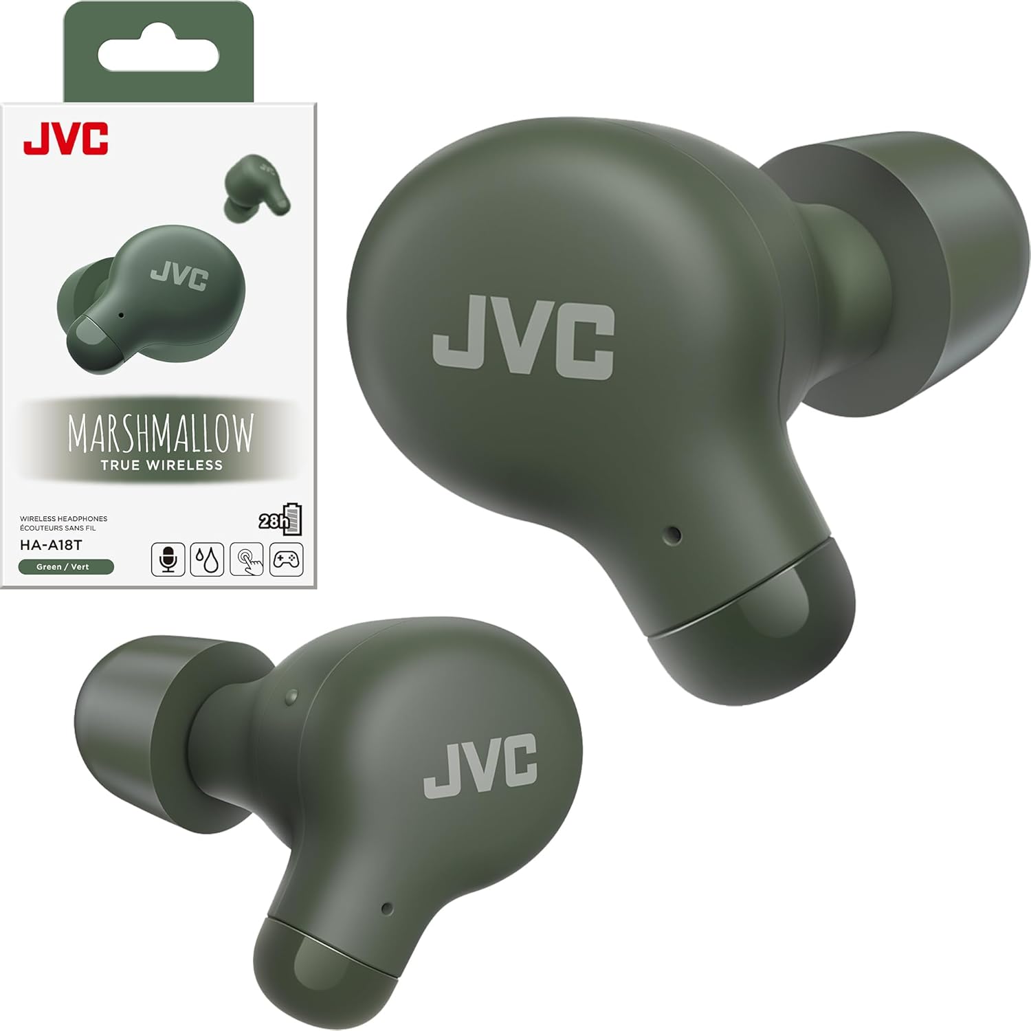 JVC MARSHMALLOW TRUE WIRELESS  
HA-A18T  
Green / Vert  
28h