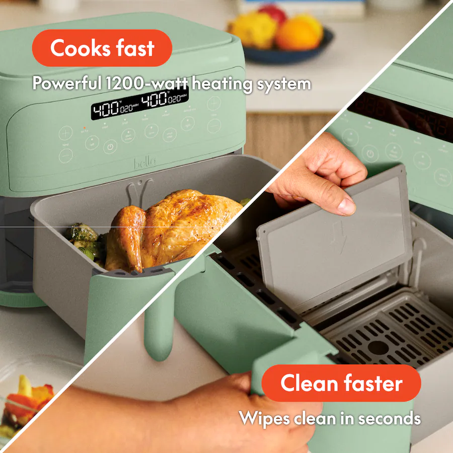 Bella - 4-qt. TriZone Air Fryer - Seaglass