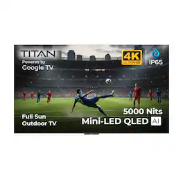 Titan - G300 Mini-LED 65 Inch Full Sun Smart Outdoor TV, IP65 Weatherproof,4K HD Google AI OS,5000 Nits,DolbyVision-Atmos