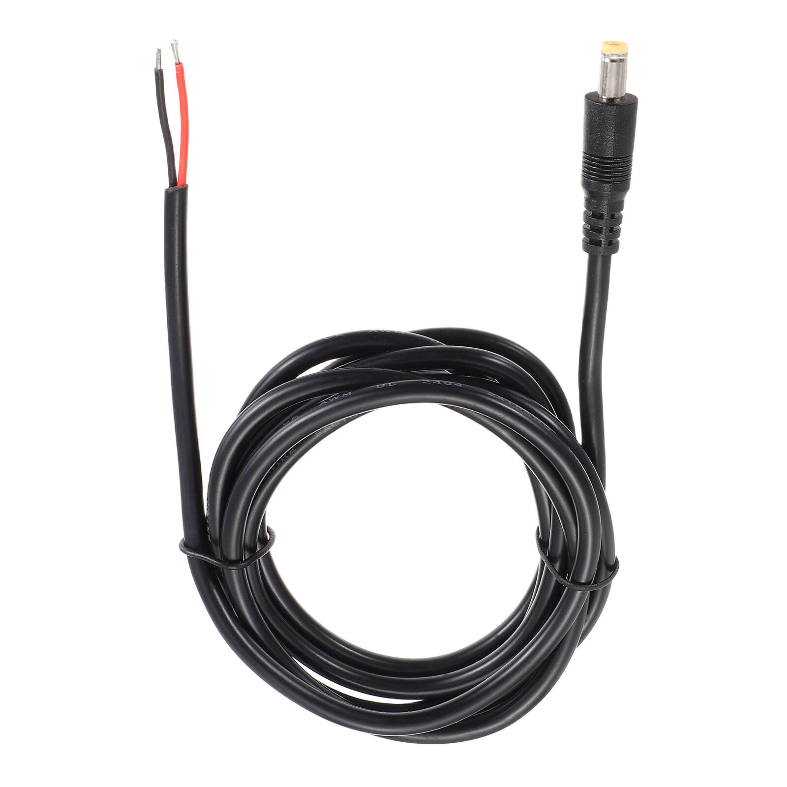 Front. Unique Bargains - DC Power Pigtails Cable, 5.5x2.5mm Male to Bare Wire, for PC, Laptop, Toys, Cellphone, Electronic Device - Black.
