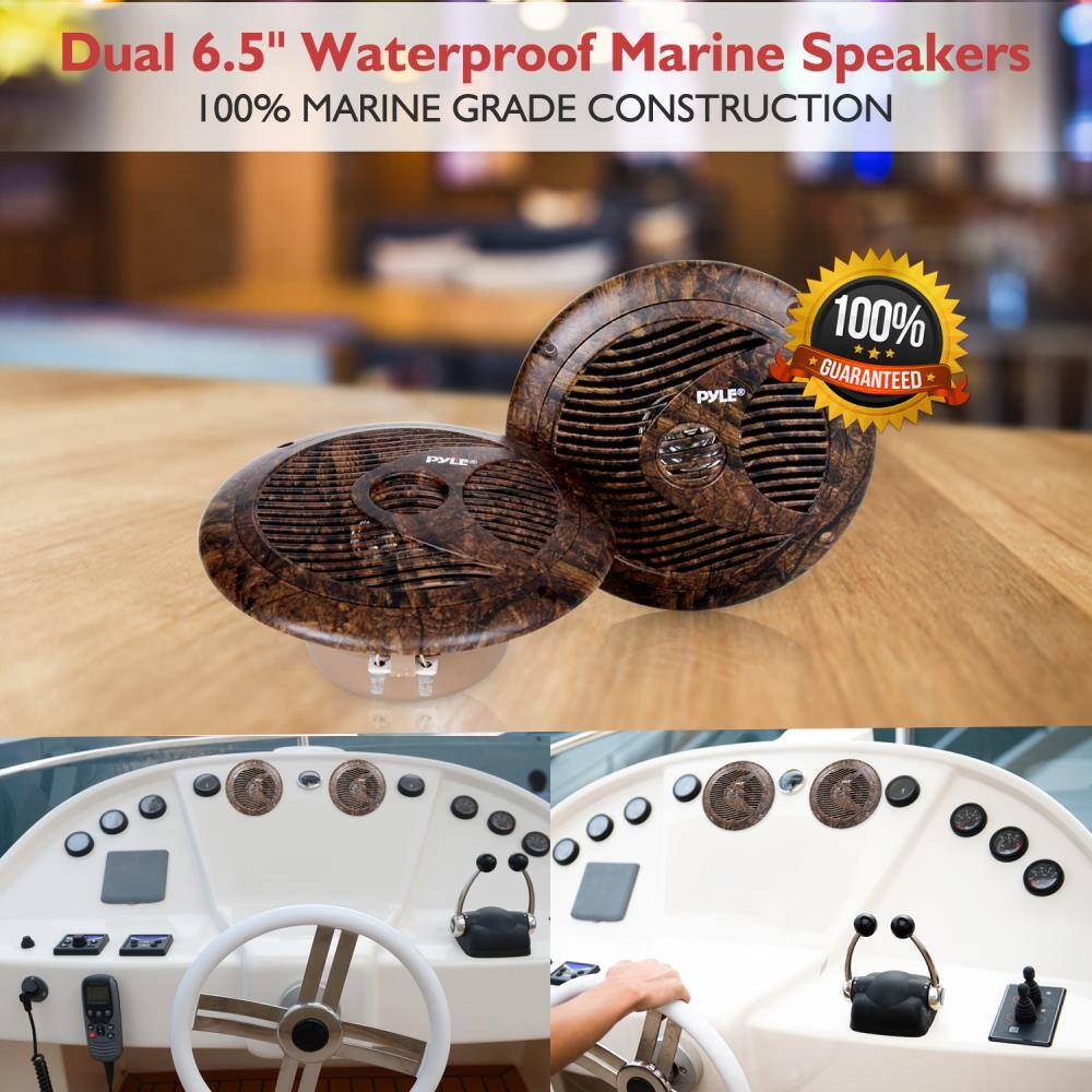 Dual 6.5" Waterproof Marine Speakers  
100% MARINE GRADE CONSTRUCTION  

100% GUARANTEED