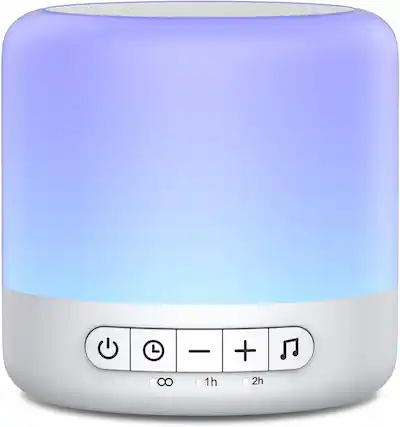 Front. FINEAK - White Noise Sound Machine with 30 Soothing Sounds 12 Night Light - White.