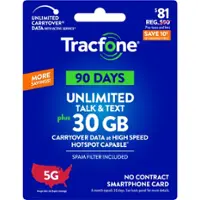 Tracfone - $81 Unlimited Talk & Text plus 30GB of Data 90-Day - Prepaid Plan [Digital] - Front_Zoom