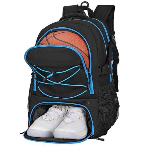 Front. Cozy Serene - Basketball Bag Backpack With Ball Holder Shoes Compartment  Elite Backpack-large Accessories Sports - 45L TR Blue.