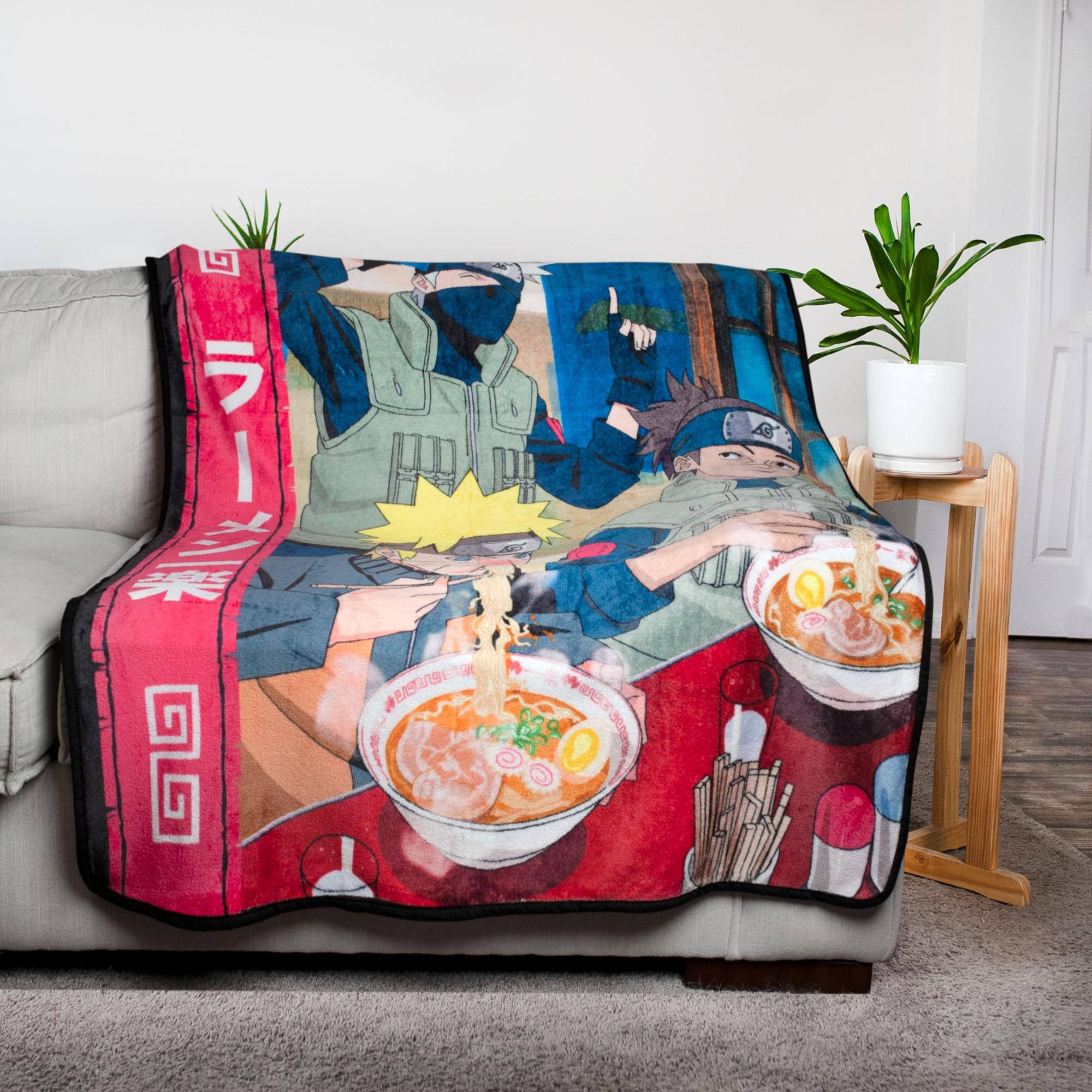 Alt View 1. Just Funky - Naruto Ramen Shop Fleece Throw Blanket | 45 x 60 Inches - Blue.