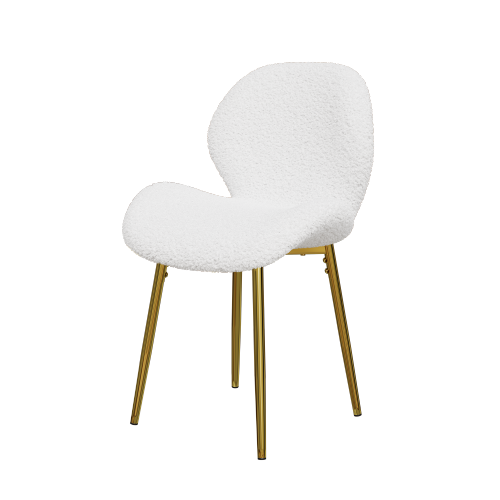 Alt View 2. GOODSILO - Set of 2 Modern Velvet Dining Chairs with Sturdy Metal Legs and Ergonomic Backrest - White.