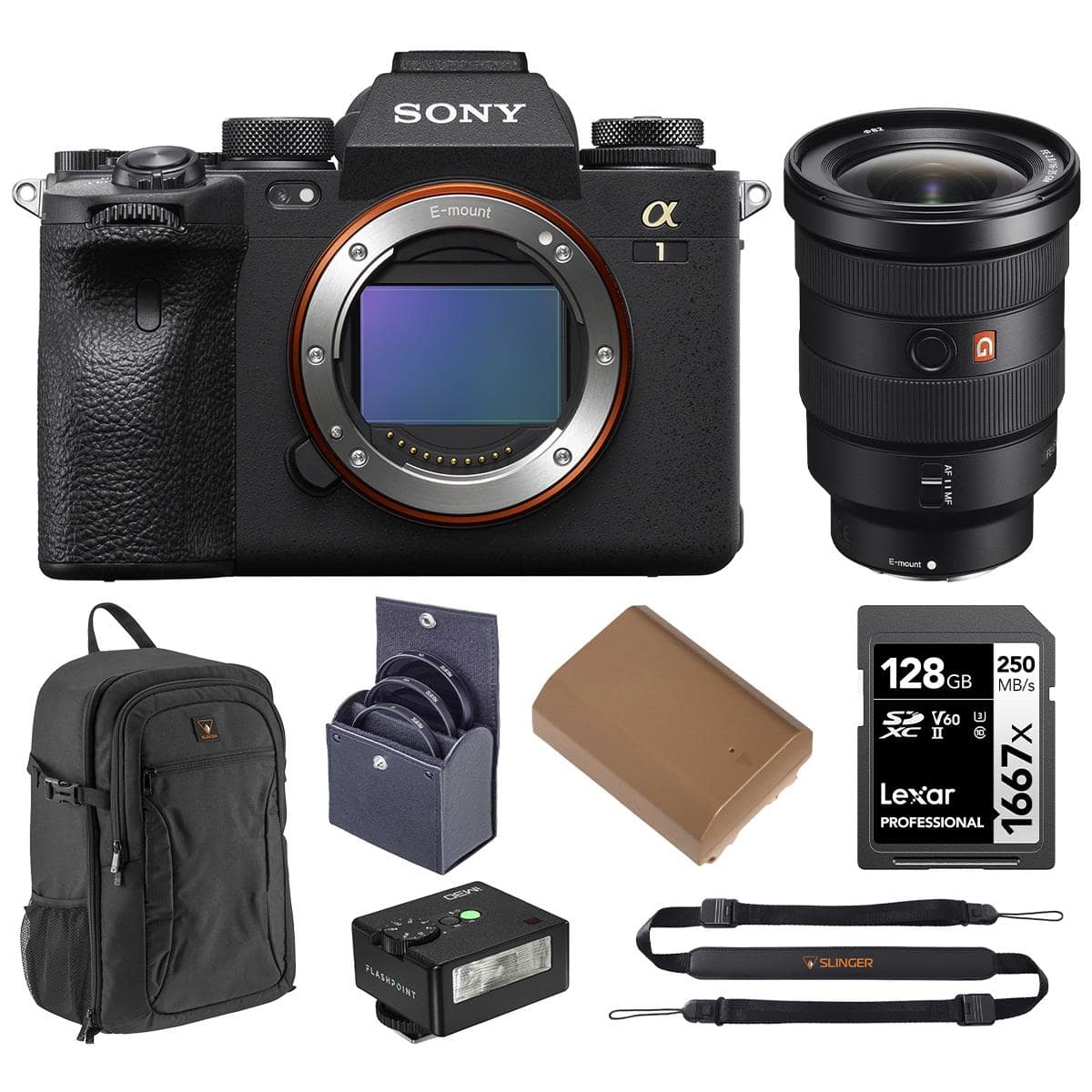 Bundle - Sony - Alpha 1 Full Frame Mirrorless Digital Camera with FE 16-35mm f/2.8 GM Lens, Backpack, 128GB SD Card, Extra price history on PriceWatchPro
