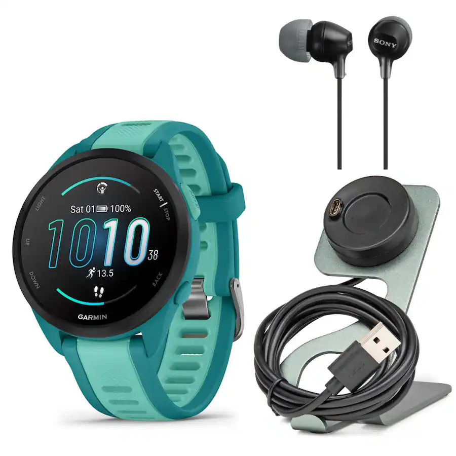 Garmin Forerunner 165 Music GPS Running Smartwatch (Turquoise/Aqua