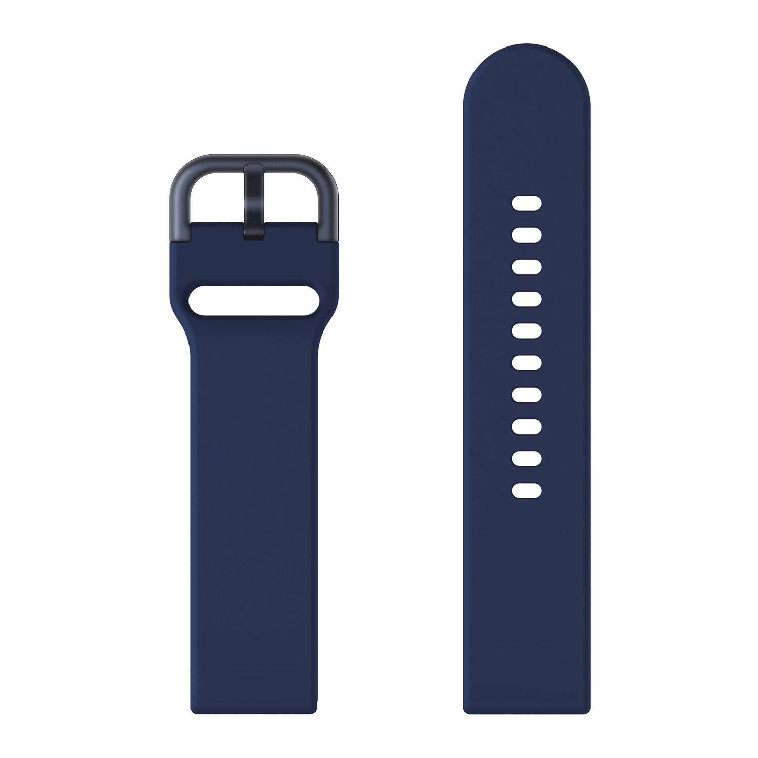 Left. StrapsCo - Sport Band Silicone Rubber Watch Strap For Fitbit Versa & Versa 2 - Blue.