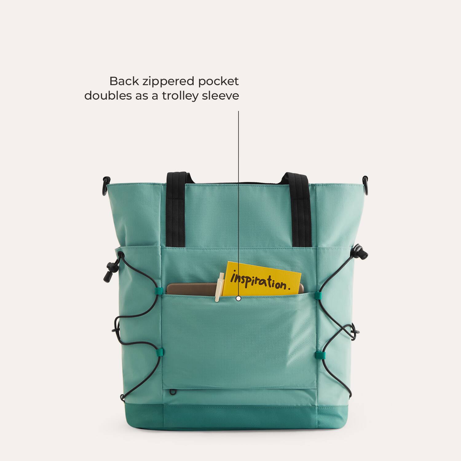 Back zippered pocket doubles as a trolley sleeve.