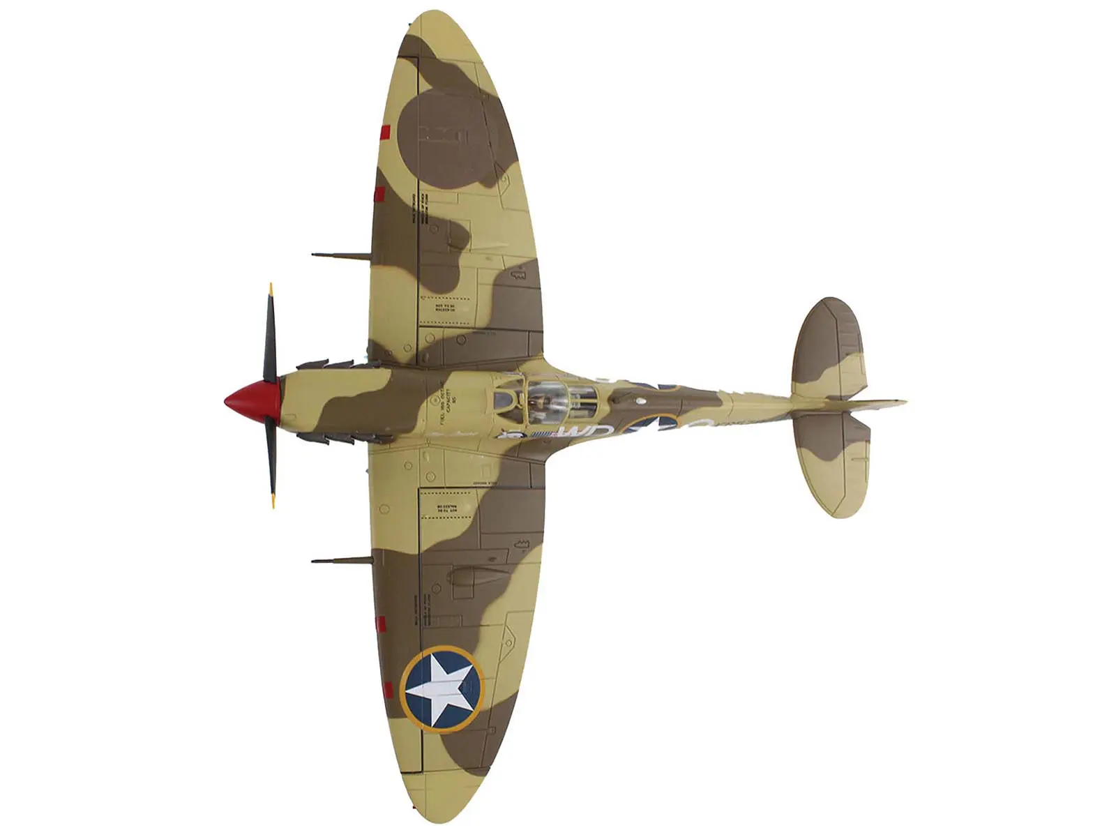Alt View 2. Hobby Master - Supermarine Spitfire Mk.Vb Trop Fighter Aircraft Mediterranean Allied Coastal Air Force 1/48 Diecast Model Hobby Master.