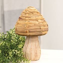 Angle. BreeBe - Woven Seagrass Mushroom 10"H - Natural.