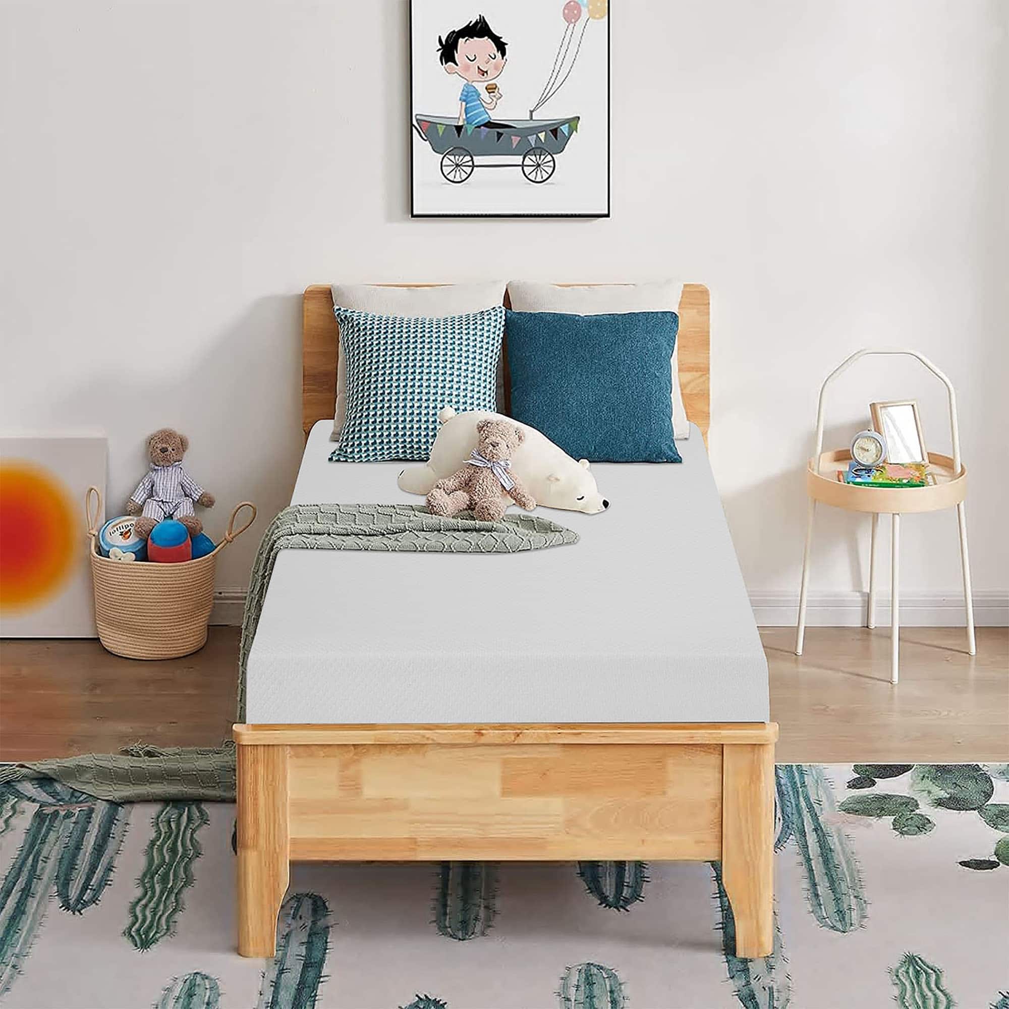 Vaczon - 8 Inch Twin Size Mattress in a Box, Gel Memory Foam Mattresses with Comfort Foam for Cooling Night Sleep, Pressure Relie - White