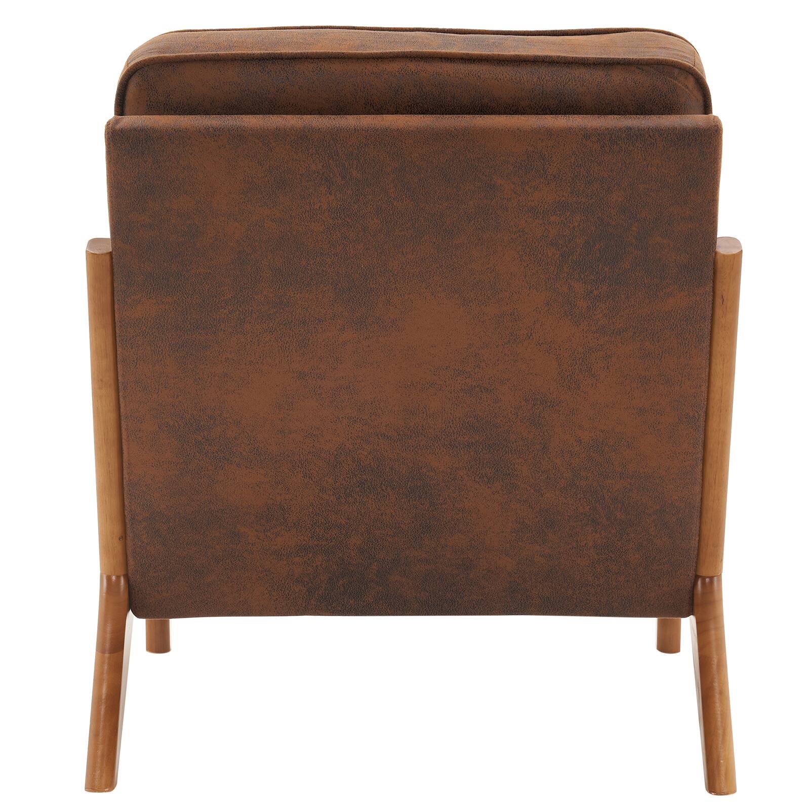 Alt View 4. SlickBlue - Modern Upholstered Lounge Chair with Armrests for Living Room or Bedroom - Brown.