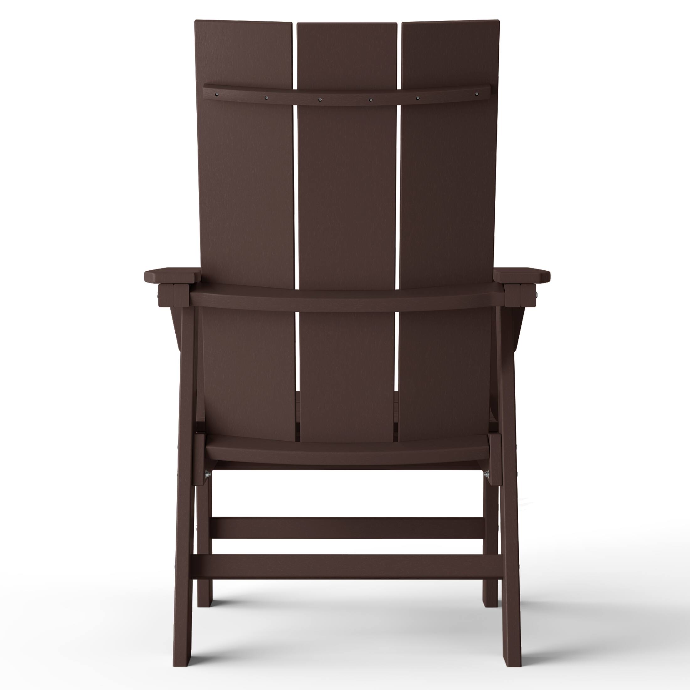 Alt View 1. WestinTrends - WestinTrends Ashore Outdoor Patio HDPE Plastic Modern Adirondack Dining Chair - Dark Brown.