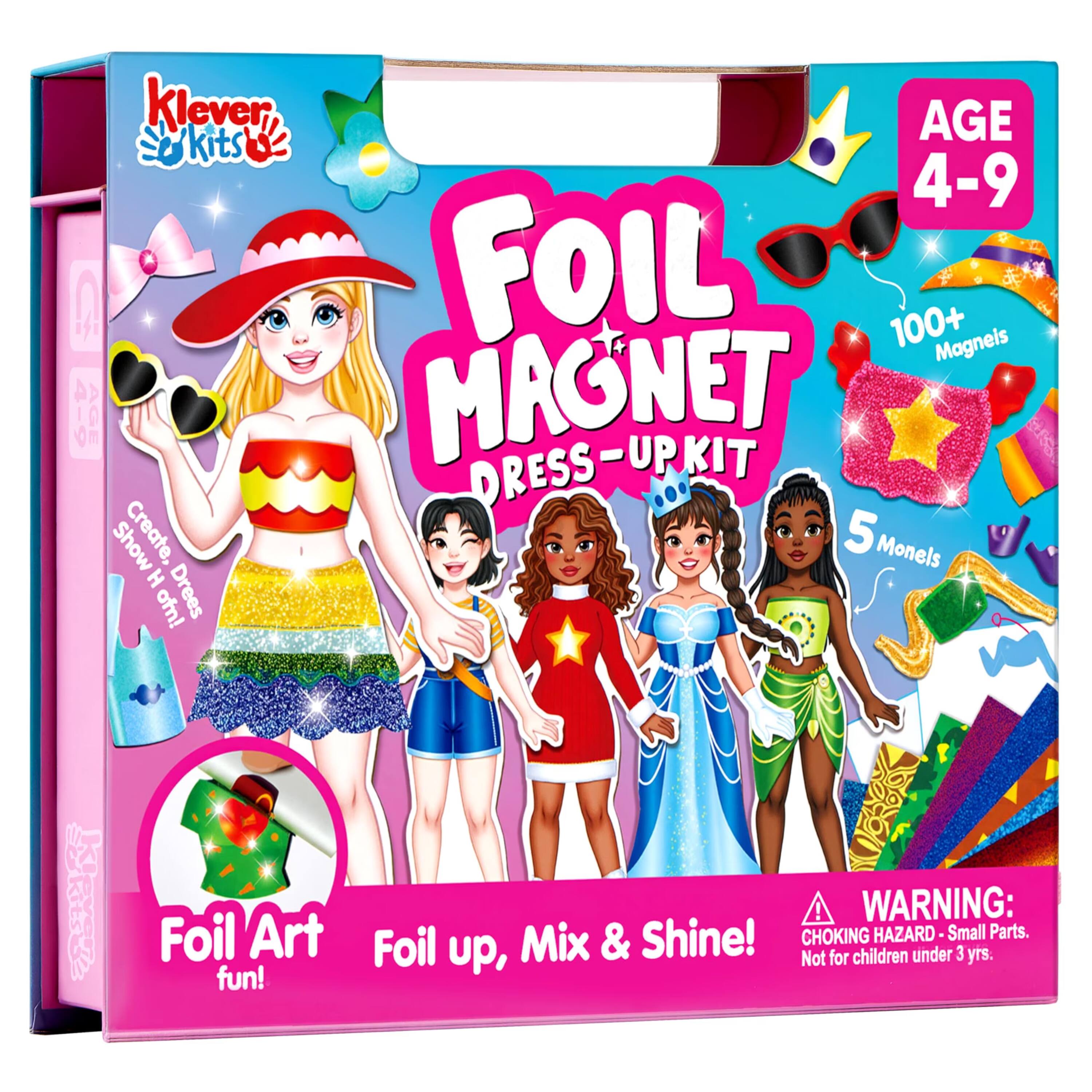 Joyfy - Magnetic Dress-up Paper Doll Foil Fun, Princess Fashion Design Craft Kit, Art Craft Kits for Girls 4-8, Birthday Gifts - multicolor