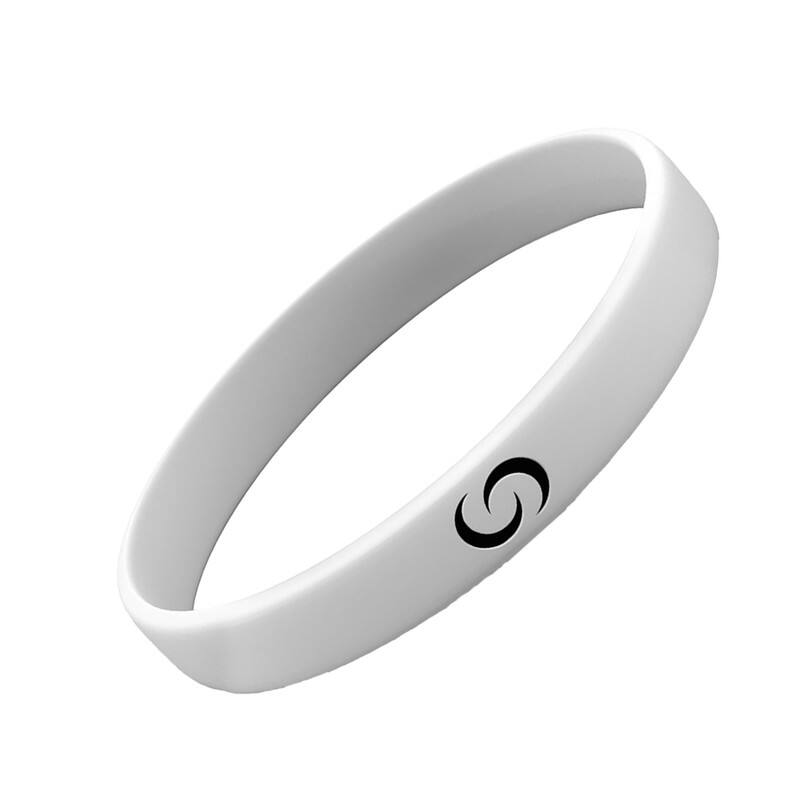 Front. Contact Co. - Smart Silicone NFC Wristband, Sleek Durable Smart Band with Instant App-Free Sharing for Tech Enthusiasts and More - White.