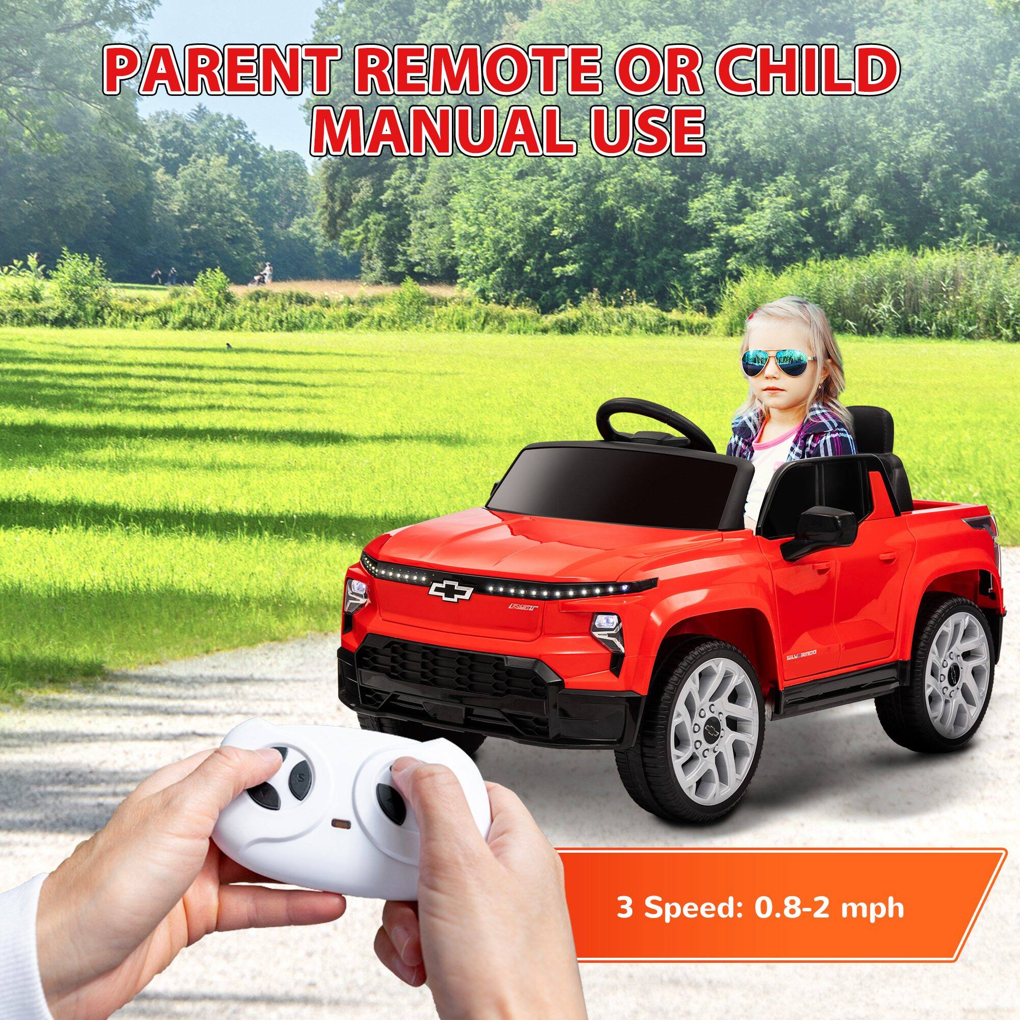 PARENT REMOTE OR CHILD MANUAL USE

3 Speed: 0.8-2 mph