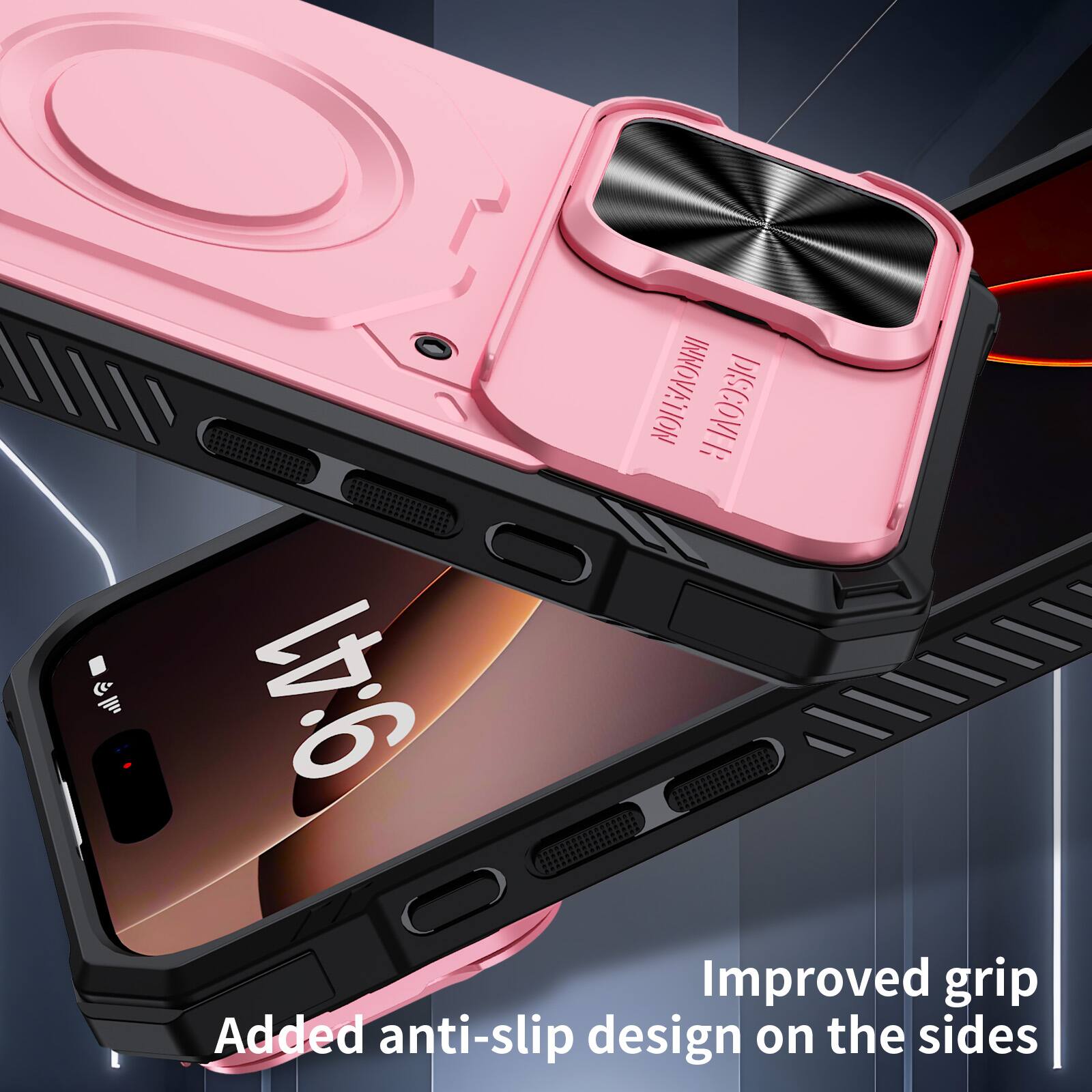 9:41 INNOVATION DISCOVER

Improved grip
Added anti-slip design on the sides