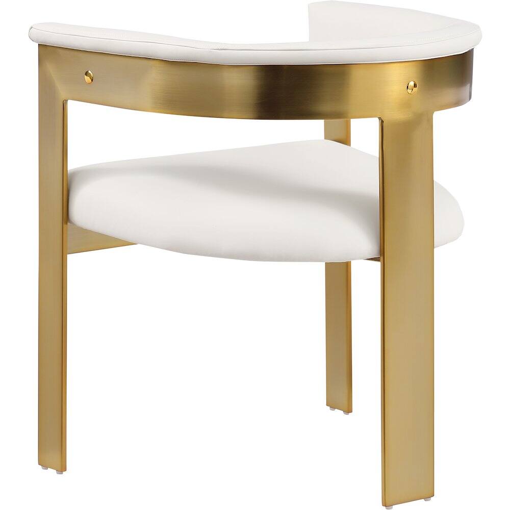 Alt View 4. Meridian Furniture - Romeo Cream Vegan Leather Dining Chair, Set of 2 - Beige.