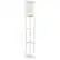 Front. Simple Designs - Round Etagere Storage Floor Lamp with 2 USB, 1 Outlet - White.