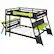 Alt View 4. Anysun - Full Size Bunk Bed with Two Built-In Gaming Desks, USB Desktop Ports & Pegboard Organizer, Gaming Bunk Frame for Gamer - Green.