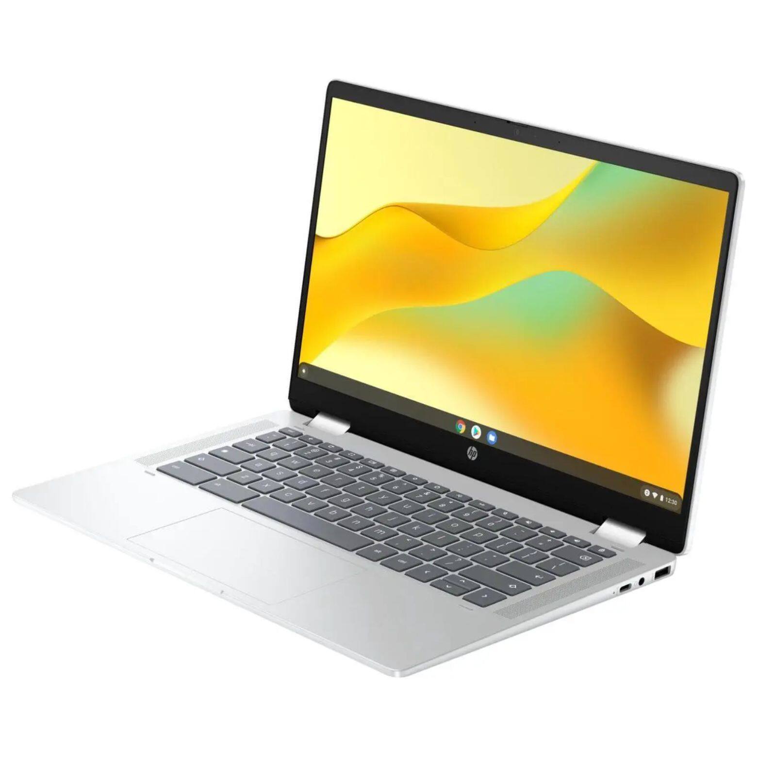 Alt View 2. HP - Chromebook x360 14bt-cd000 14" Intel Processor N200 3.2 GHz up to 3.7 GHz 4GB RAM 64GB SSD ChromeOS - Silver.