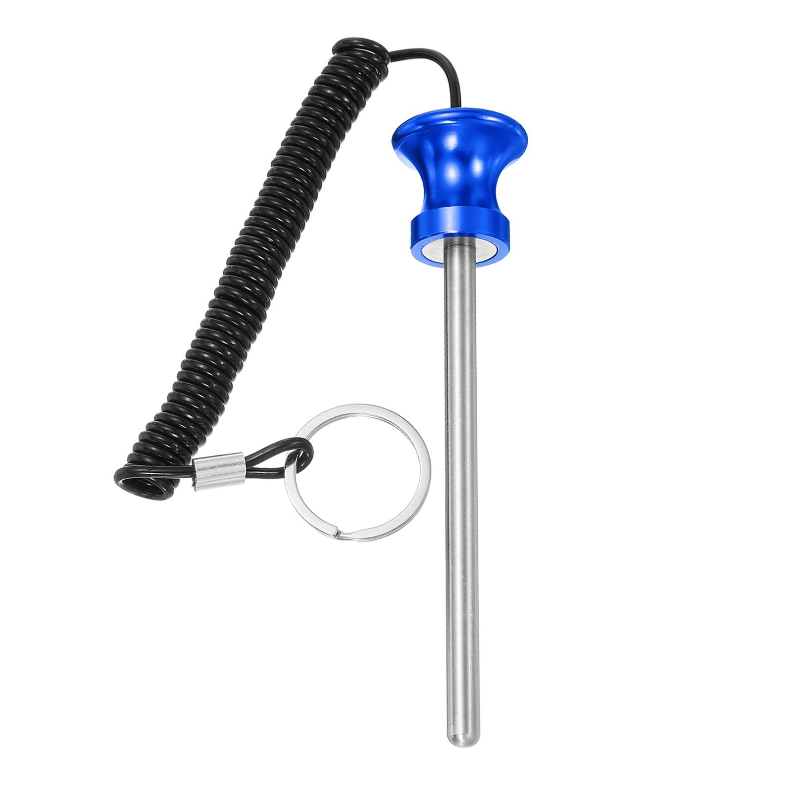 Front. Unique Bargains - Weight Stack Pin, Gym Pin Strength Training Replacement with Pull Rope, 0.3 x 4.7 Inch for Home/Gym Machine - Blue.